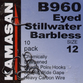 Kamasan B960 Hooks Eyed Stillwater Barbless Hook Size 12