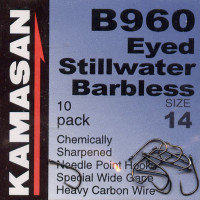 Kamasan B960 Hooks Eyed Stillwater Barbless Hook Size 14