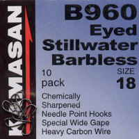 Kamasan B960 Hooks Eyed Stillwater Barbless Hook Size 18